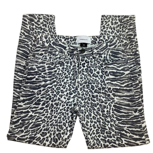 Current/Elliott Leopard Zebra Print Womens 23  Skinny Jeans Distressed Denim - Picture 3 of 11
